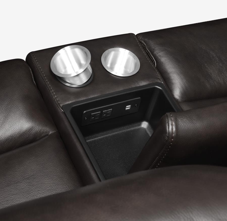 Roosevelt Powered 2-Seater - Dark Brown Leather