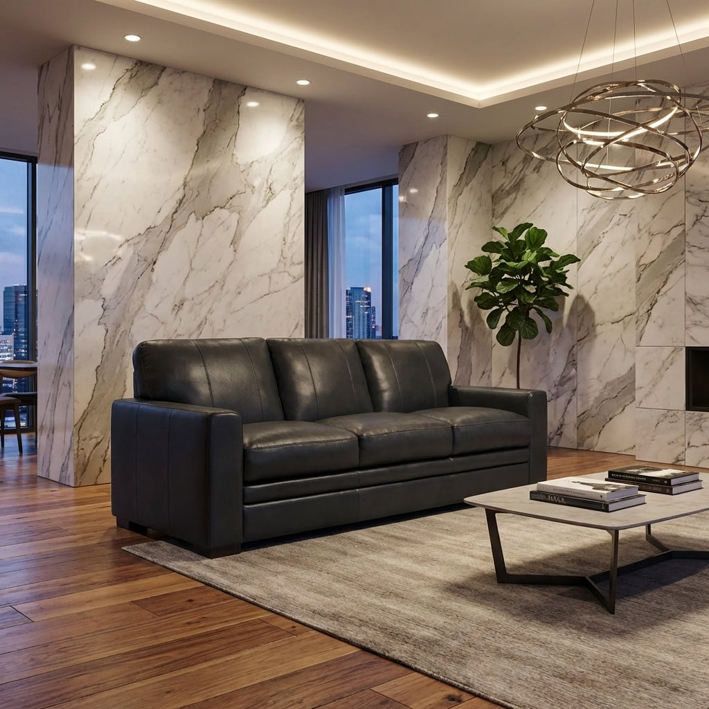 Monty 90" Leather Sofa