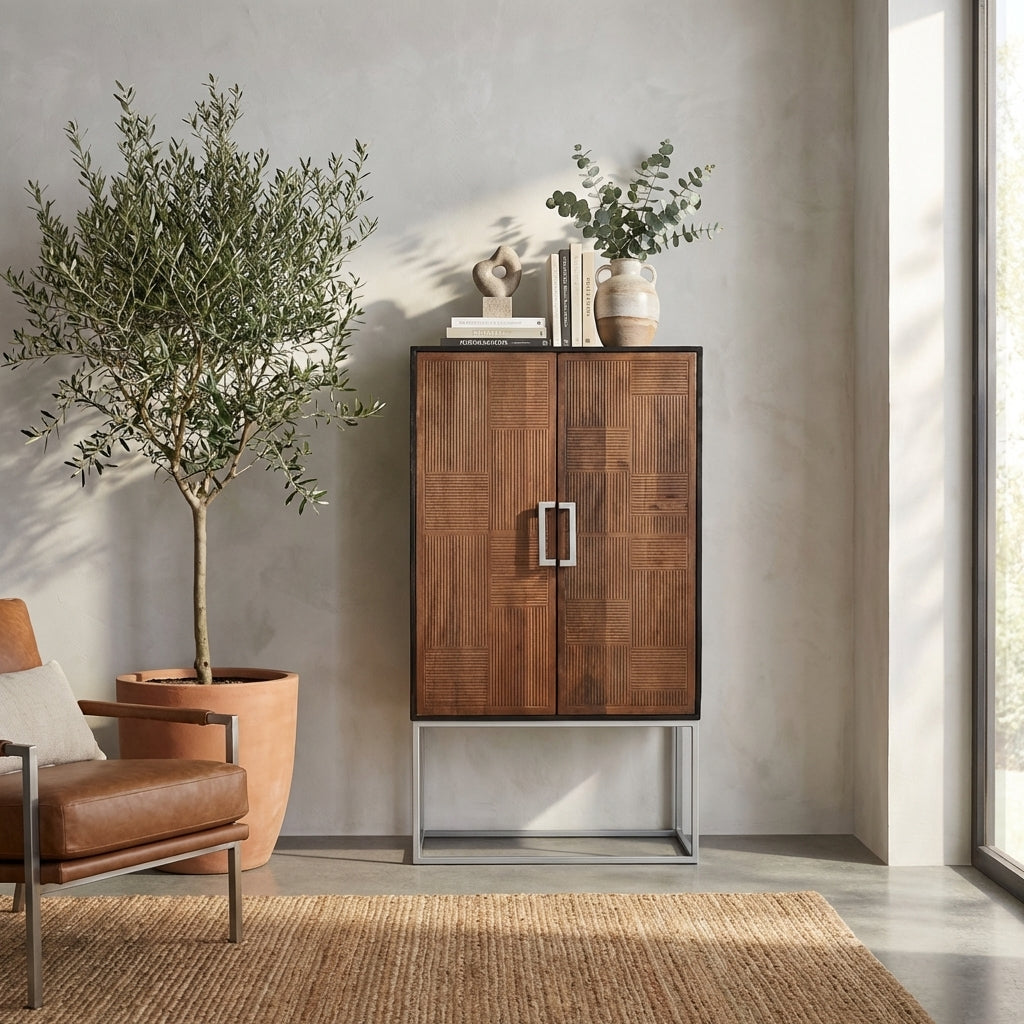 Geometric Mango Cabinet