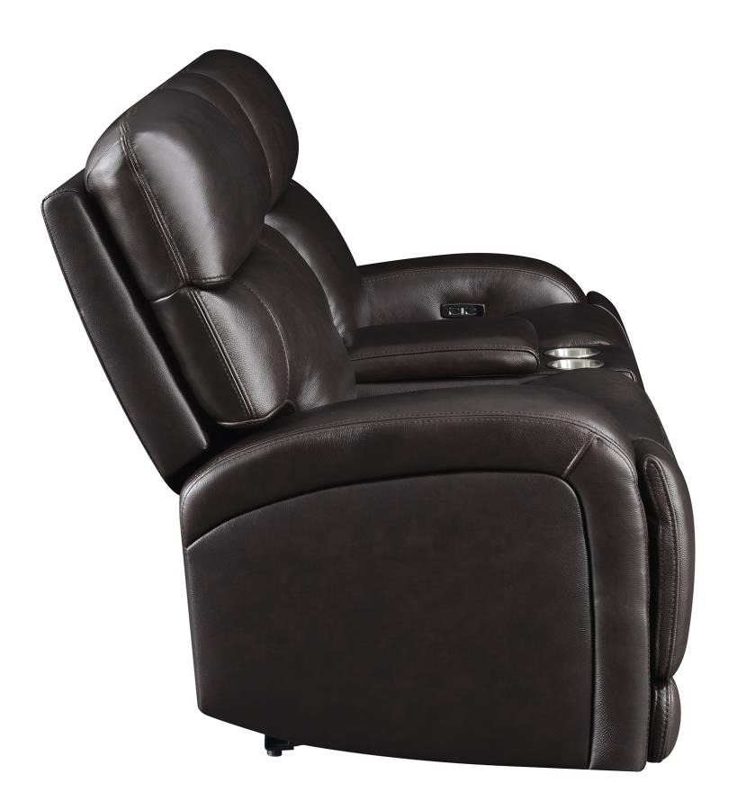 Roosevelt Powered 2-Seater - Dark Brown Leather