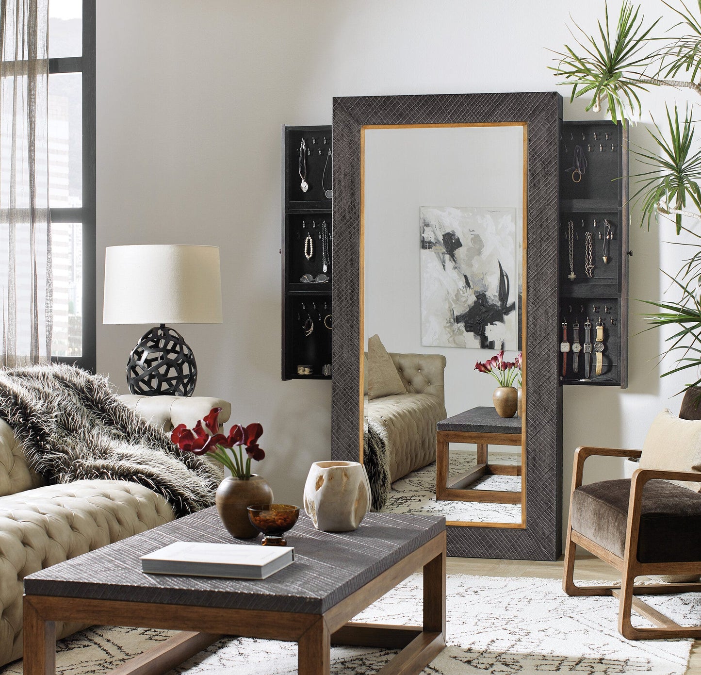 Big Sky Floor Mirror withJewelry Storage