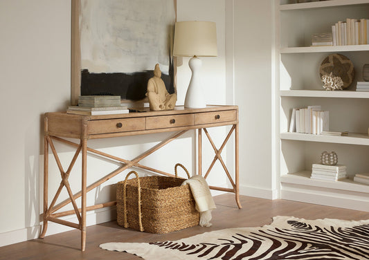 Retreat Pole Rattan Console