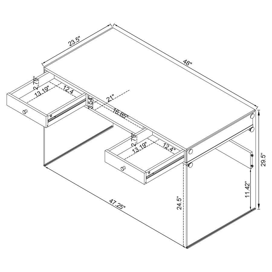 Manhattan Desk - Glossy Black