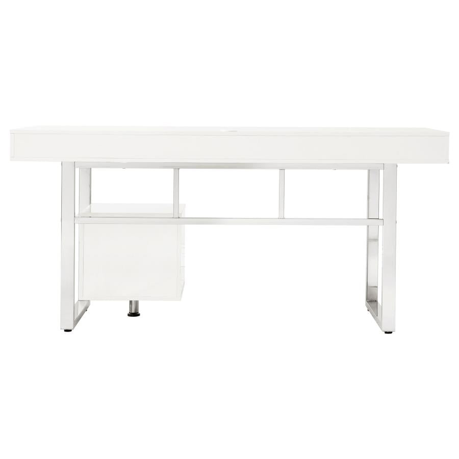 Escritorio Moderno De 4 Gabetas - Glossy White