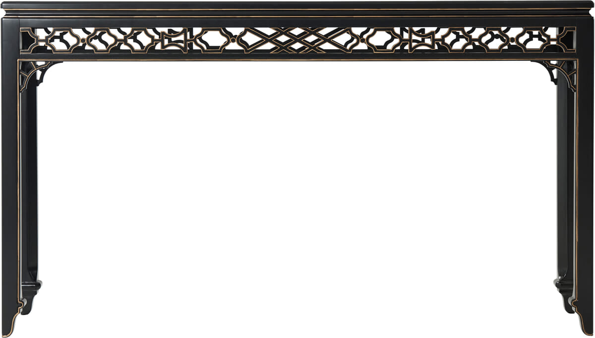 Long Hall Burl Console Table