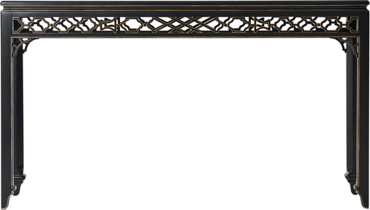 Long Hall Burl Console Table