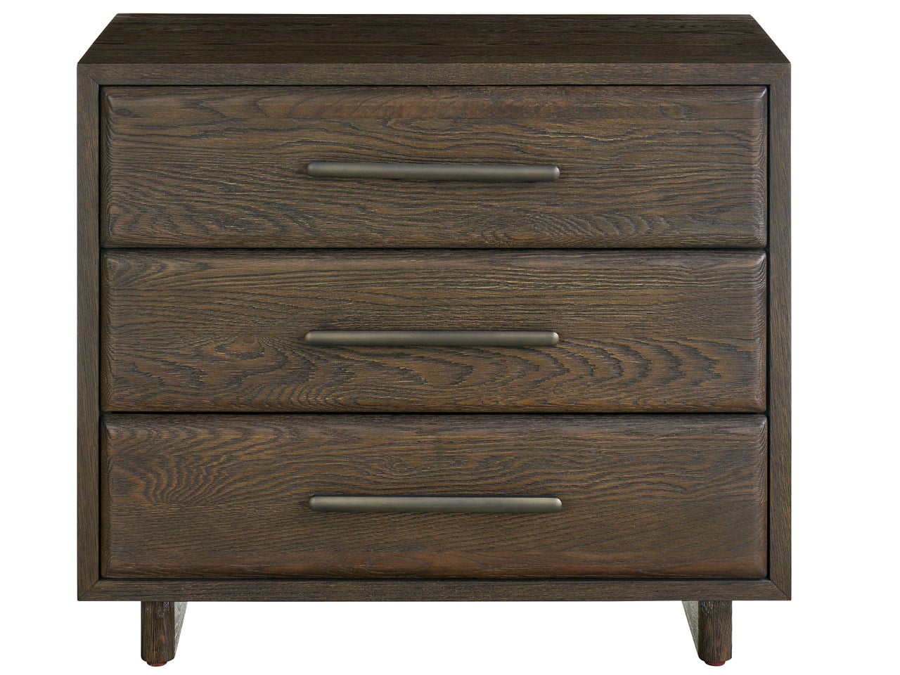 Modern Sable Three Drawer Nightstand